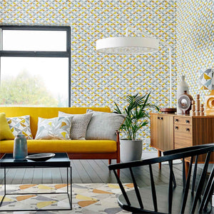 Lintu Love Birds Meeting Geometric Wallpaper by Scion