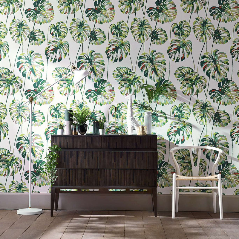 Kelapa Large Cheese Leaves & Stem wallpaper by Harlequin