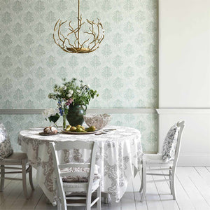 Lerena Damask Wallpaper Hedgerow with Birds by Sanderson 