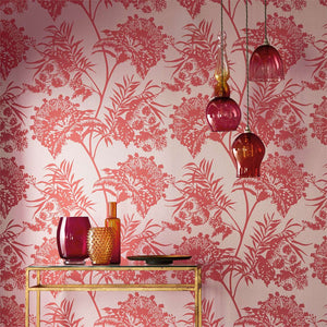 Red Leaves Wallpaper - Bavero Two Colour Combination Wallpaper