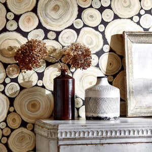 Alnwick Logs - Fire wood Wallpaper by Sanderson