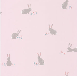 Bunny Kids Rooms Wallpaper with Bunny Rabbits for Kids from Casadeco in Happy Dreams Collection
