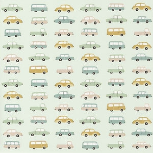 Menthe Vert  Allover Cars Happy Dreams Wallpaper Collection by Select Style