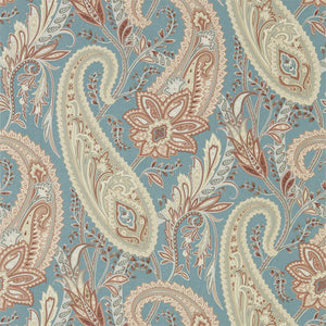 Teal Spice Floral Wallpaper for formal Rooms & offices