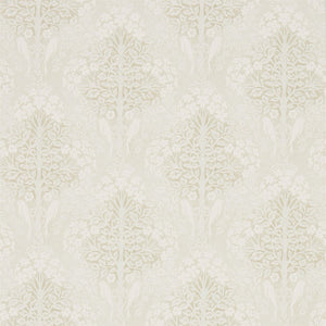 Ivory Vintage Damask Wallpaper for Bedrooms 