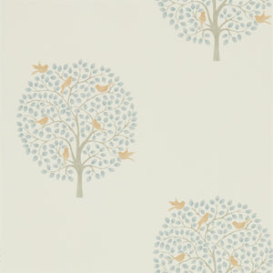 Copper Denim Bay Tree Pom Pom Tree Wallpaper by Select Style