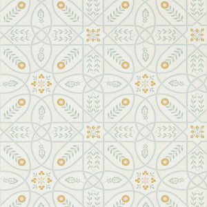 Ivory Sage Andrew Brophy & May Morris Trellis Floral Design by Select Style