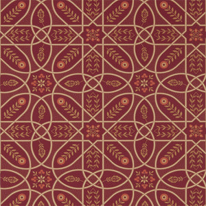 Russet Gold Brophy Trellis Floral & Leaves Wallpaper by Select Style 