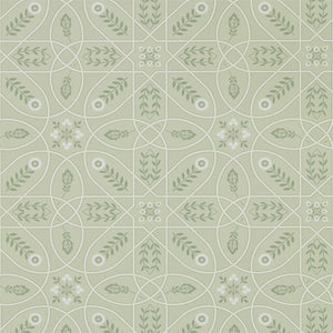Sage Linen Brophy Trellis Floral Wallpaper Melsetter by Morris & Co.