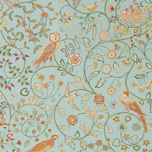 Peppermint Russet Morris & Co. Owl Bird Wallpaper 