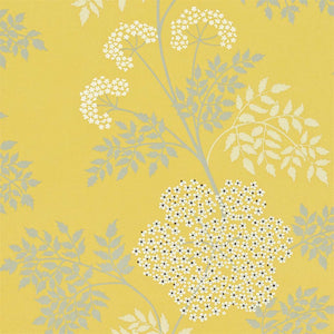 Chinese Yellow Cowparsley Wallpaper with Lacy Ferns & Leaves by Select Style