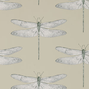 Jute Slate Demoiselle Wallpaper for study & Living Rooms