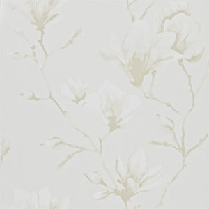 Pearl White Magnolia Trail Lotus Wallpaper for study & living rooms 