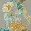 Platinum  Peacock  Seafoam Floral Wallpaper