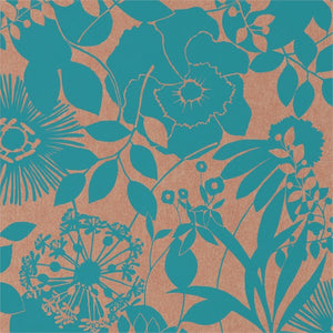 Turquoise Floral Wallpaper by Select Style for Harlequin