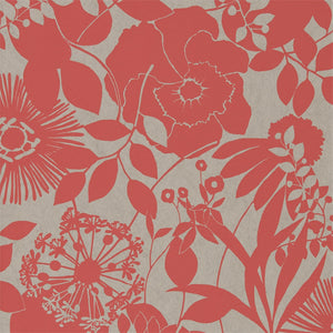 Coral Couqette Floral Wallpapers for Study & Living Rooms
