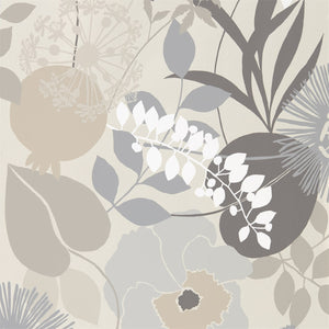 Mist Linen Hessian Doyene Grey Floral Wallpaper Momentum 2 Collection by Harlequin