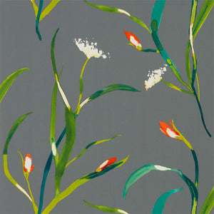 Kiwi Charcoal Colourful Leaf Fronds with Black Wall by Select Style