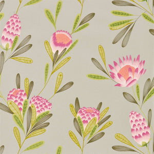 Cerise Zest Cayo Wallpaper with Floral trail on Wall by Harlequin
