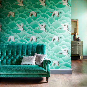 Cranes in Flight Birds Wallpaper by Select Style by Harlequin