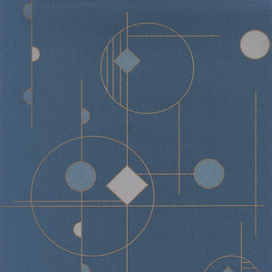 Bleu Geometric Wallpaper by Select Style for all rooms by Select Style on blue Background