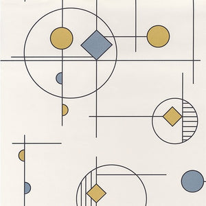 Bleu Jaune Geometric Wallpaper with Shapes for bedrooms & halls by Select Style