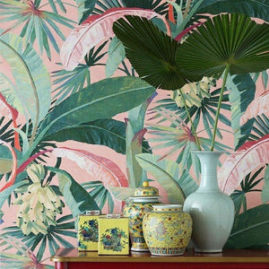 La Palma Trees & Leaves Wallpaper by Select Style Majorelle Collection for Entrance Halls for Hotels 