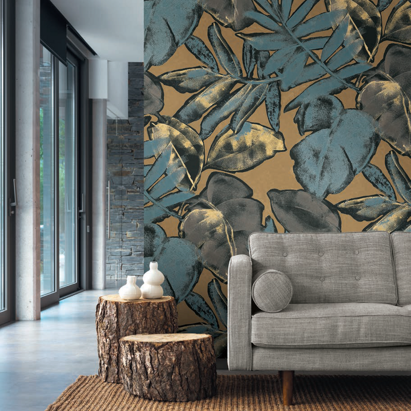 Napo Equatorial Rain Forest Wallpaper with Leafy Engraving & Collages by Select Style 