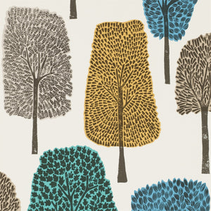 Almond Cobalt Midnight Cedar Abstract Wallpaper by Scion