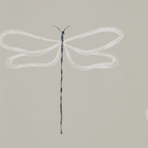 Parchment White & Black Dragon Fly Wallpaper by Scion