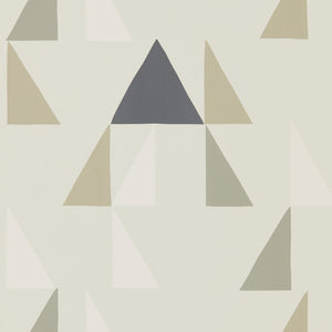 Parchment Biscuit Linen Colourful Triangle Geometric Wallpaper 