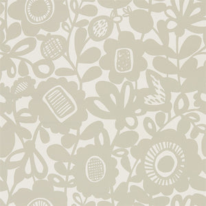 Dove Grey Kukkai Geometric Floral Wallpaper for kids room by Select Style