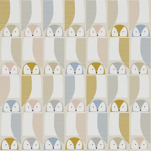 Blush Honey Raffia Owl Bird Wallpaper by Select Style