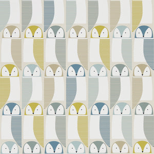 Limeade Hemp Glacier Owl Bird Wallpaper by Select Style Noukku