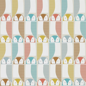 Grapefruit Sunshine Julep Owl  Bird Arranged in Rows Wallpaper By Scion