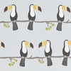 Tangerine Charcoal Maize Bird Wallpaper for kids room