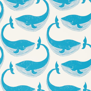 Ocean Parchment Whale of A Time Wallpaper 