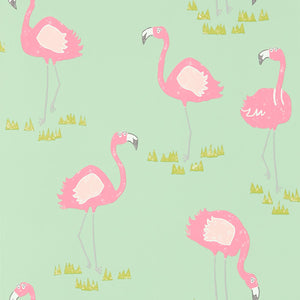 Raspberry Pistachio Flamingo Bird Wallpaper by Select Style