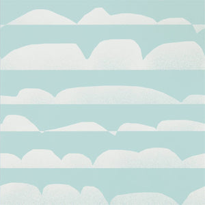 Marine Blue haiku Wallpaper with White Clouds 