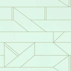 Mint Geometric Wallpaper with Metallic Lines