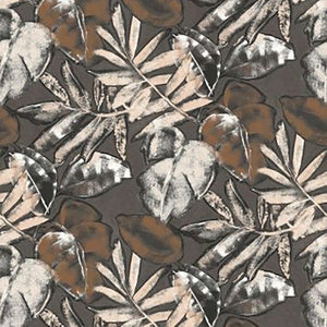 Anthracite Napo Forest Wallpaper by Select Style from Casadeco Natura Collection for living room with Small Leaves 