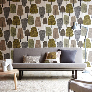 Cedar Tree Wallpaper - Scion Wallpaper - Brown Tree Wallpaper