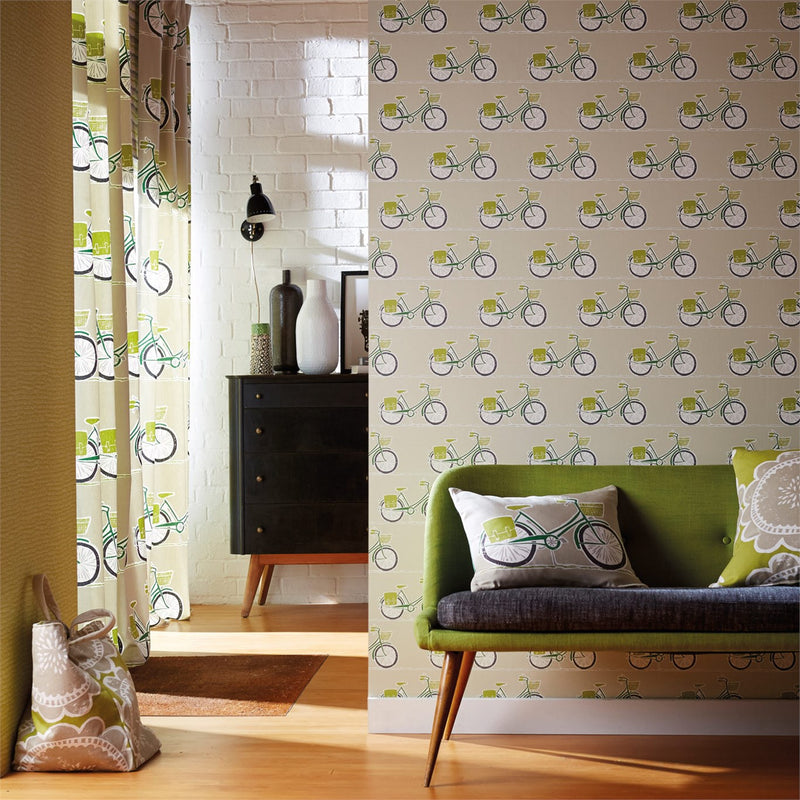Cycle Wallpaper by Scion for Kids room Levande Collection