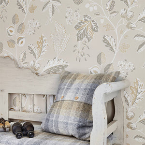 Warwick Damask Leafy Wallpaper by Sanderson