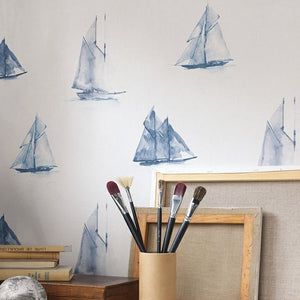 Fregate Sailboats Wallpaper Rivage Collection by Casadeco